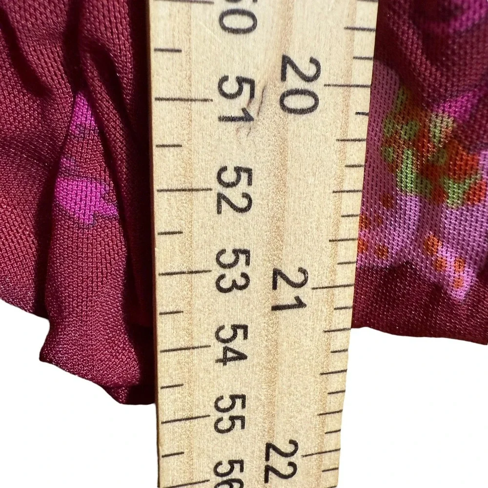 Free People Wild Honey Red Berry balloon sleeve flowy floral drop shoulder small